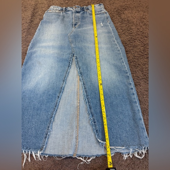 Joes Jeans Skirt Denim Straight Front Slit Maxi Fray Raw Hem 28 - Picture 12 of 12